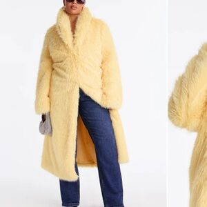 Fashion Nova Yellow Faux Fur Coat
